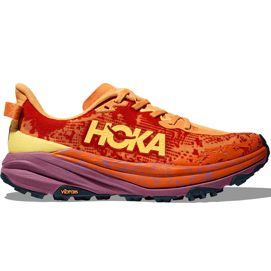 HOKA ONE ONE SPEEDGOAT 6 W SHERBET / BEET ROOT  - Trail running shoes