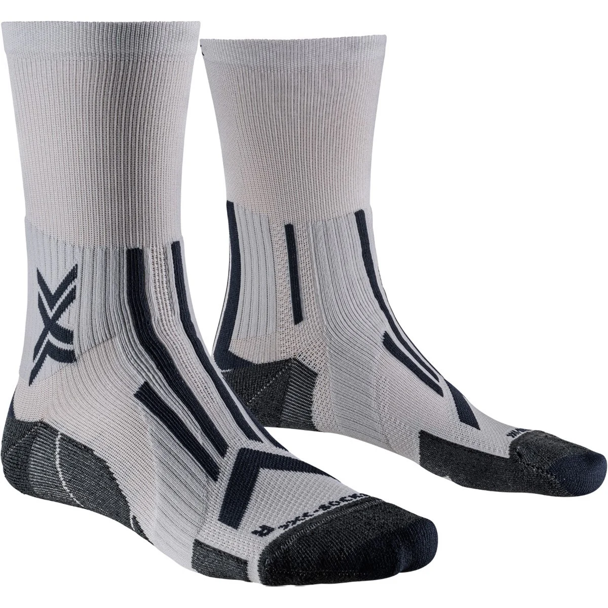 X-SOCKS TRAILRUN PERFORM CREW PEARL GREY/CHARCOAL  - Trail running socks