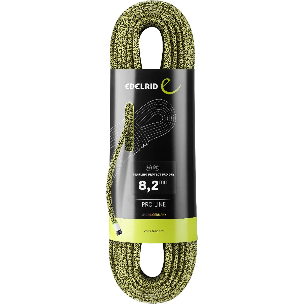 EDELRID STARLING PROTECT PRO DRY 8.2MM 50M YELLOW/NIGHT  - Mountaineering rope