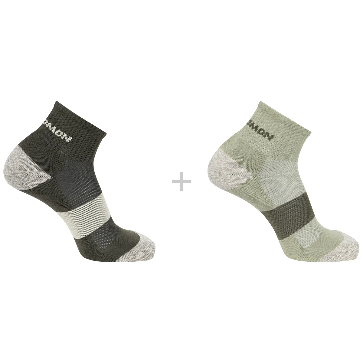 SALOMON EVASION ANKLE 2-PACK OLIVE NIGHT/ALFALFA  - Hiking socks