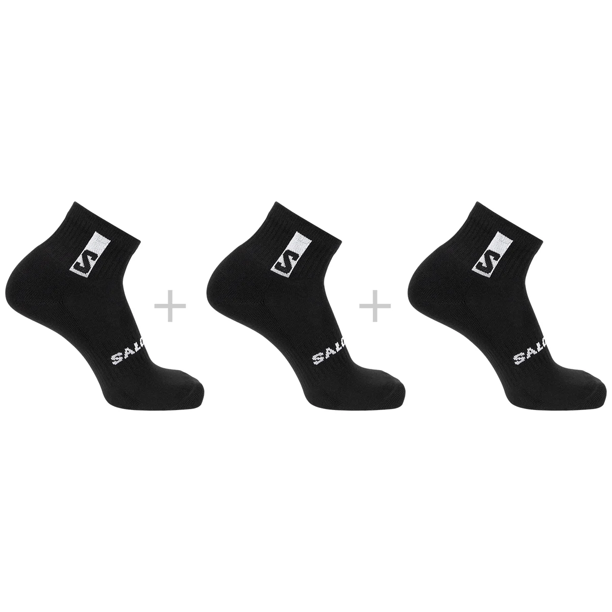 SALOMON EVERYDAY ANKLE 3-PACK BLACK/BLACK  - Hiking socks