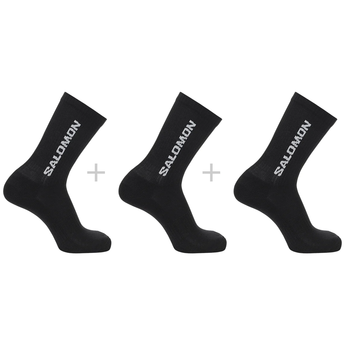 SALOMON EVERYDAY CREW 3-PACK BLACK/BLACK/BLACK  - Hiking socks