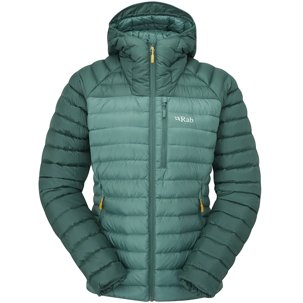 RAB MICROLIGHT ALPINE JACKET W GREEN SLATE/EUCALYPTUS  - Hiking down jacket