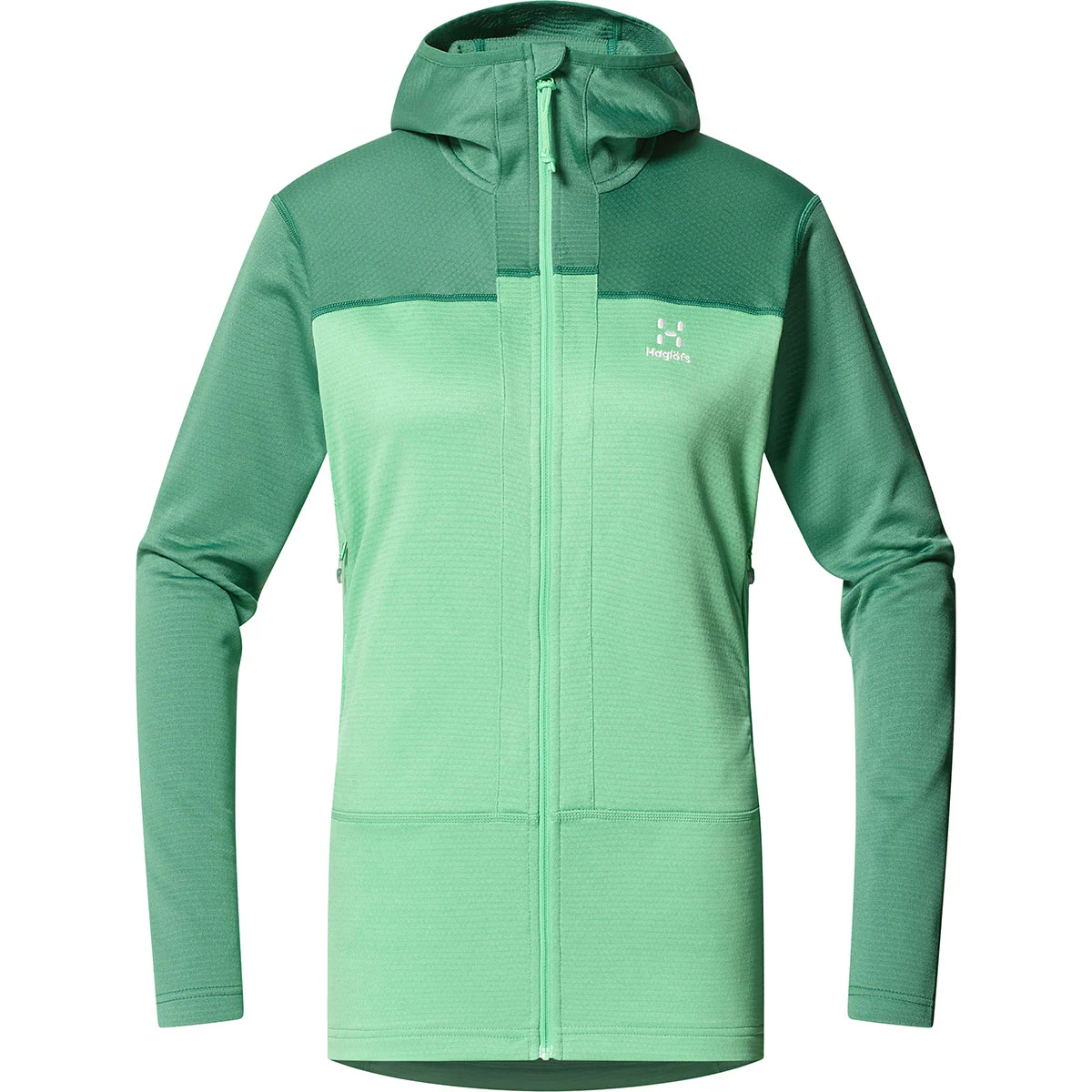 HAGLÖFS ROC FLASH MID HOOD W DK JELLY GREEN/MINT - Fleece jacket