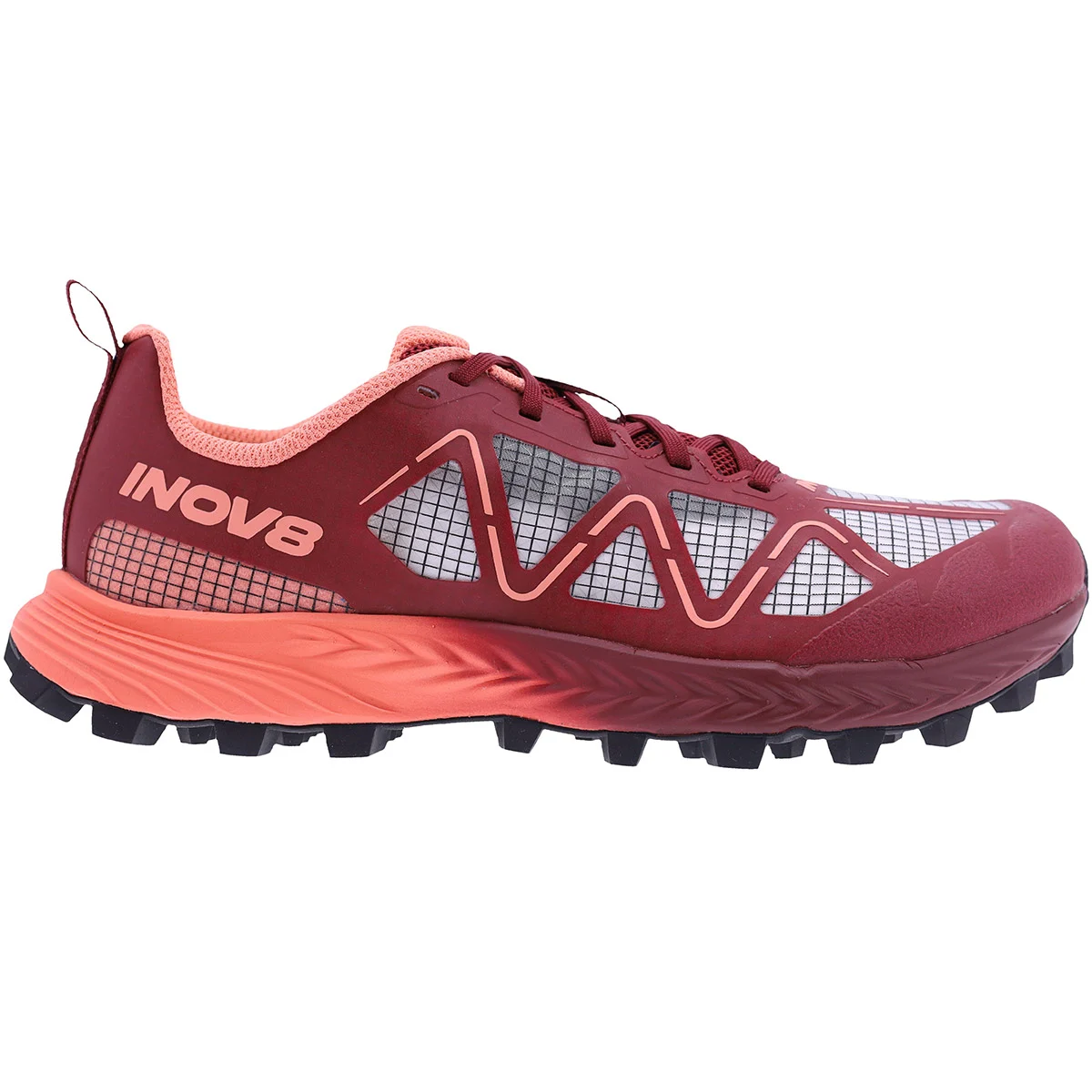 INOV-8 MUDTALON SPEED W BURGUNDY/CORAL  - Trail running shoes