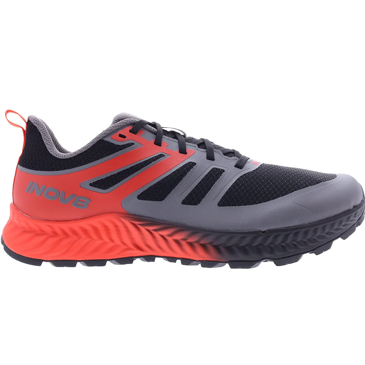INOV-8 TRAILFLY M BLACK/FIERY RED/DARK GREY - Trail running shoes