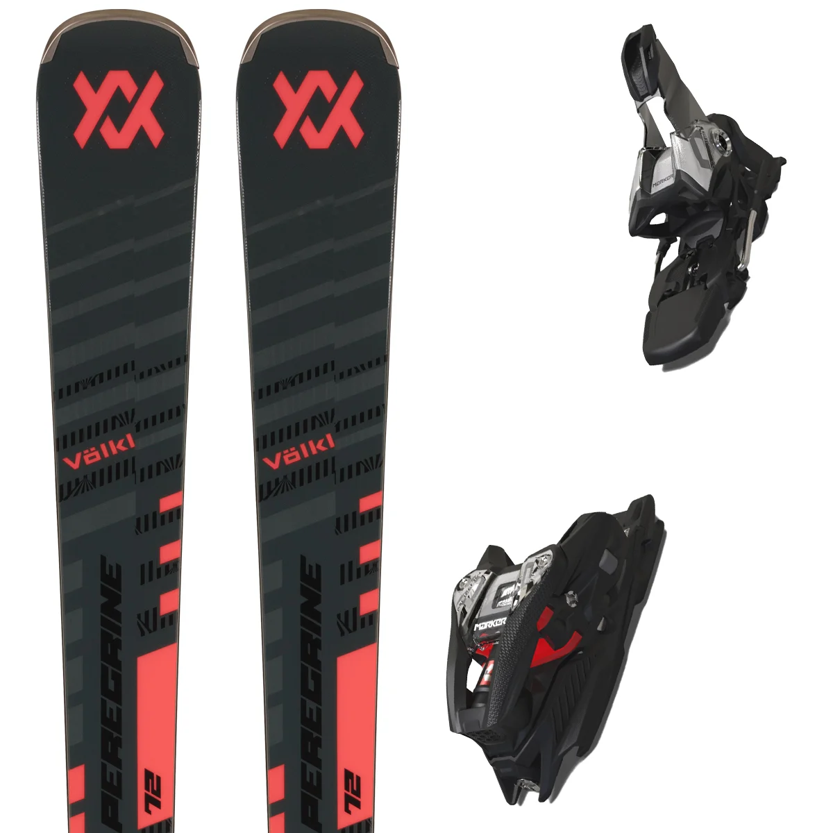 VOLKL PEREGRINE 72 + RMOTION3 12 GW GREY/RED  - Alpine ski set