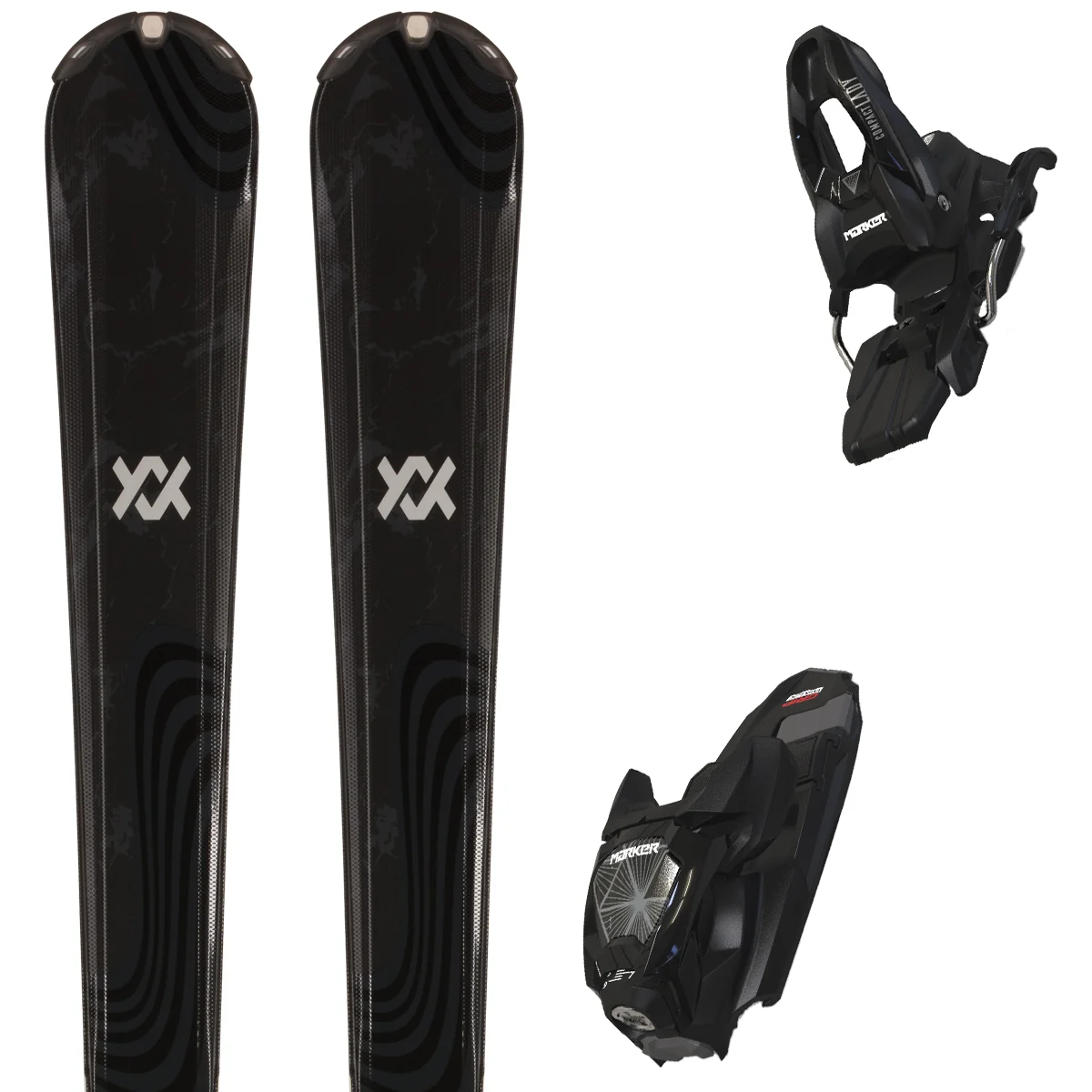 VOLKL FLAIR 72 + VMOTION 9 LADY BLACK  - Alpine ski set