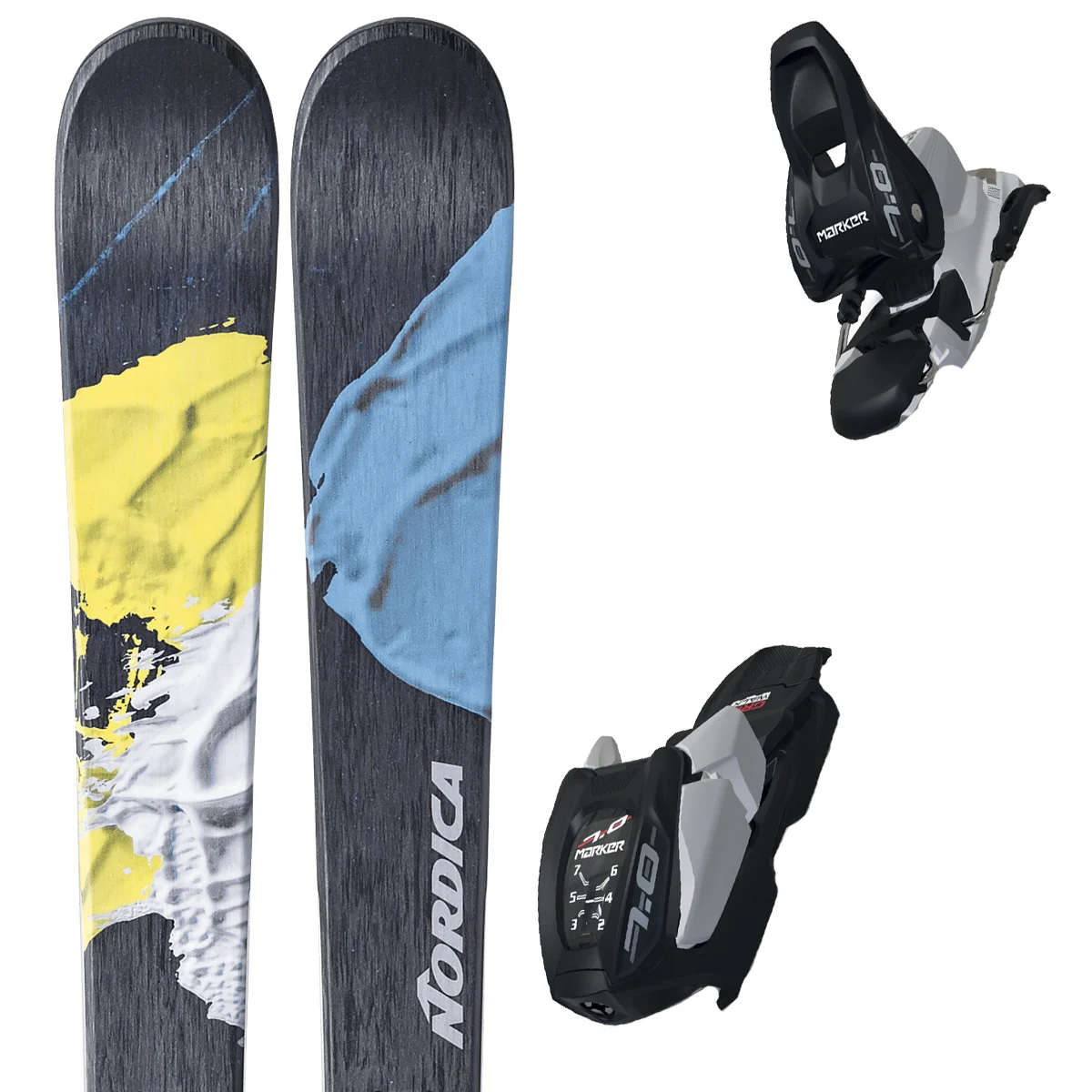 NORDICA UNLEASHED J  + J7.0 FDT BLUE/BLUE/YELLOW  - Alpine ski set