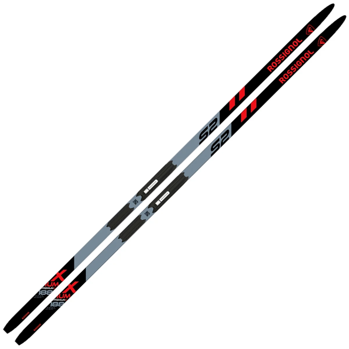 ROSSIGNOL X-IUM SKATING PREMIUM+ S2 SOFT BLACK/RED  - Cross-country skis