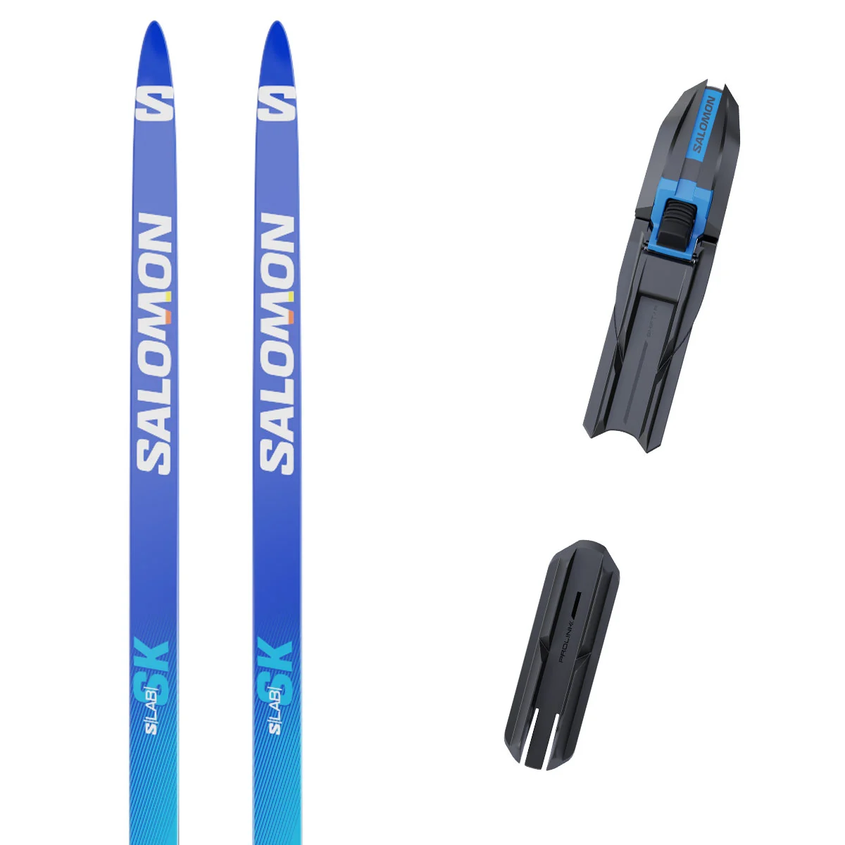 SALOMON S/LAB SKATE JR + SHIFT JR BDG BLUE/BLACK/WHITE  - Cross-country ski set