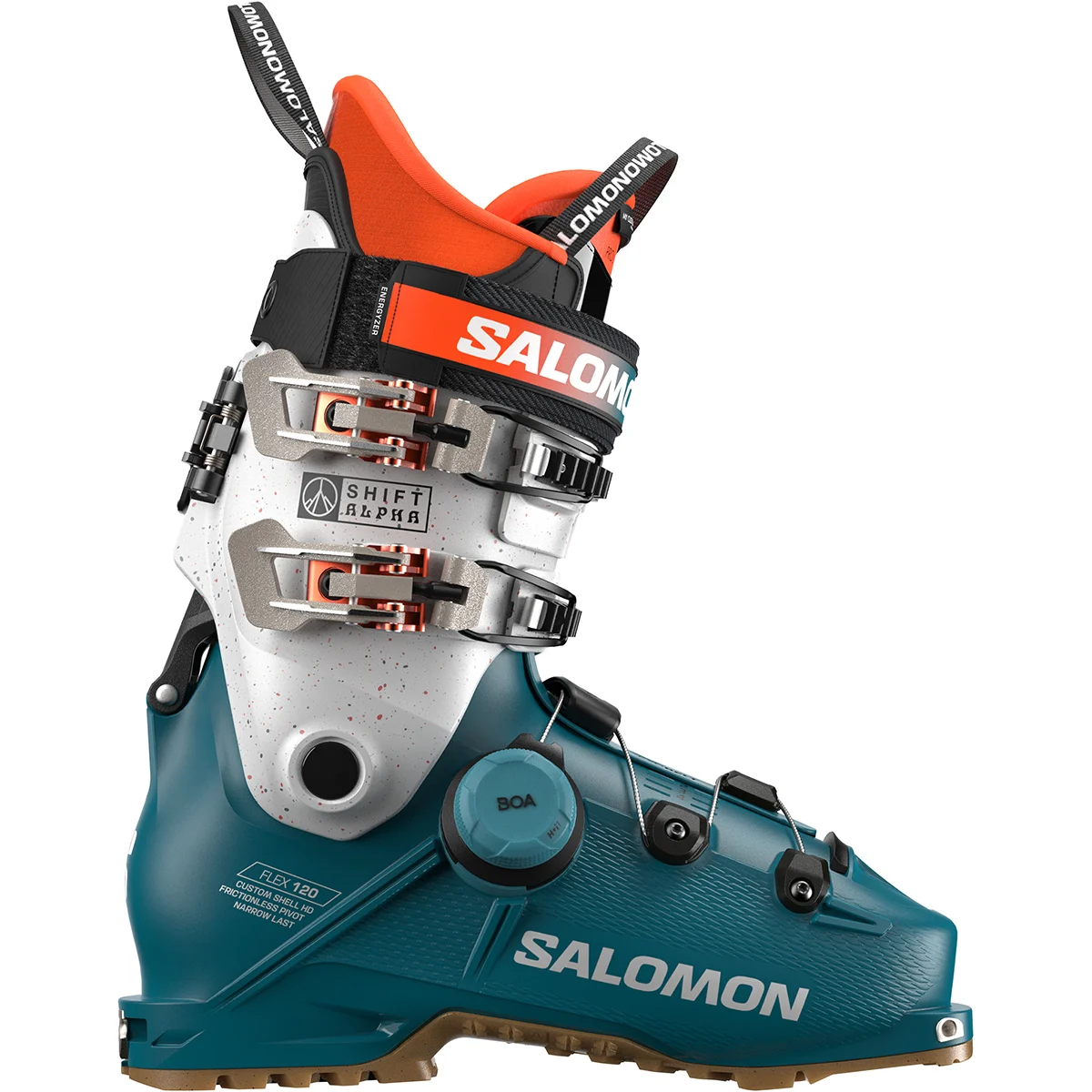 SALOMON SHIFT ALPHA BOA 120 DRAGONFLY/SILVER MET/ORANGE TIGER  - Alpine ski boots