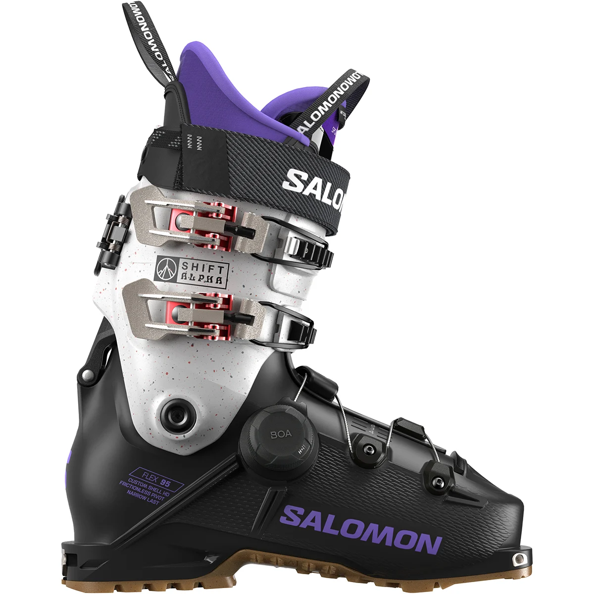 SALOMON SHIFT ALPHA BOA 95 W BLACK/ULTRA VIOLET  - Alpine ski boots