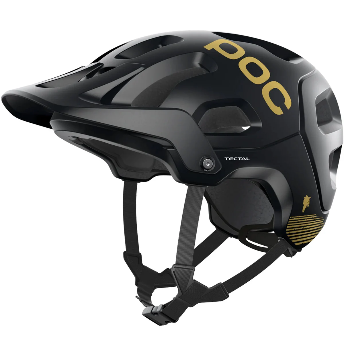 POC TECTAL FABIO ED. URANIUM BLACK MATT/GOLD  - Mountain bike helmet