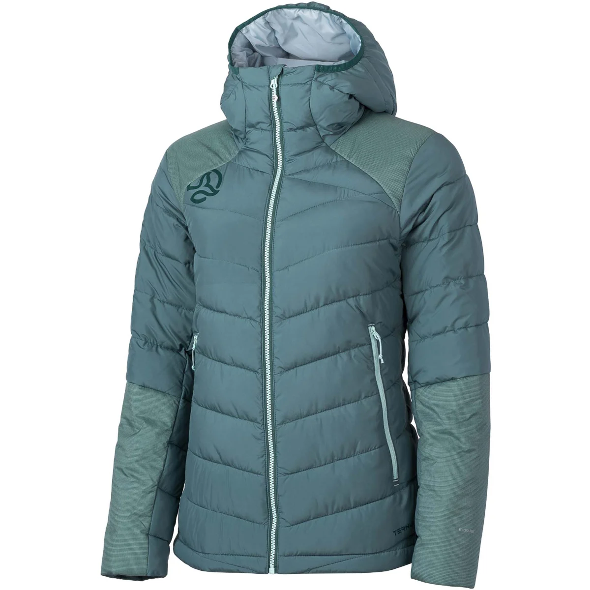 TERNUA YAKSIM HOOD JACKET W HYDRO GREEN  - Hiking down jacket