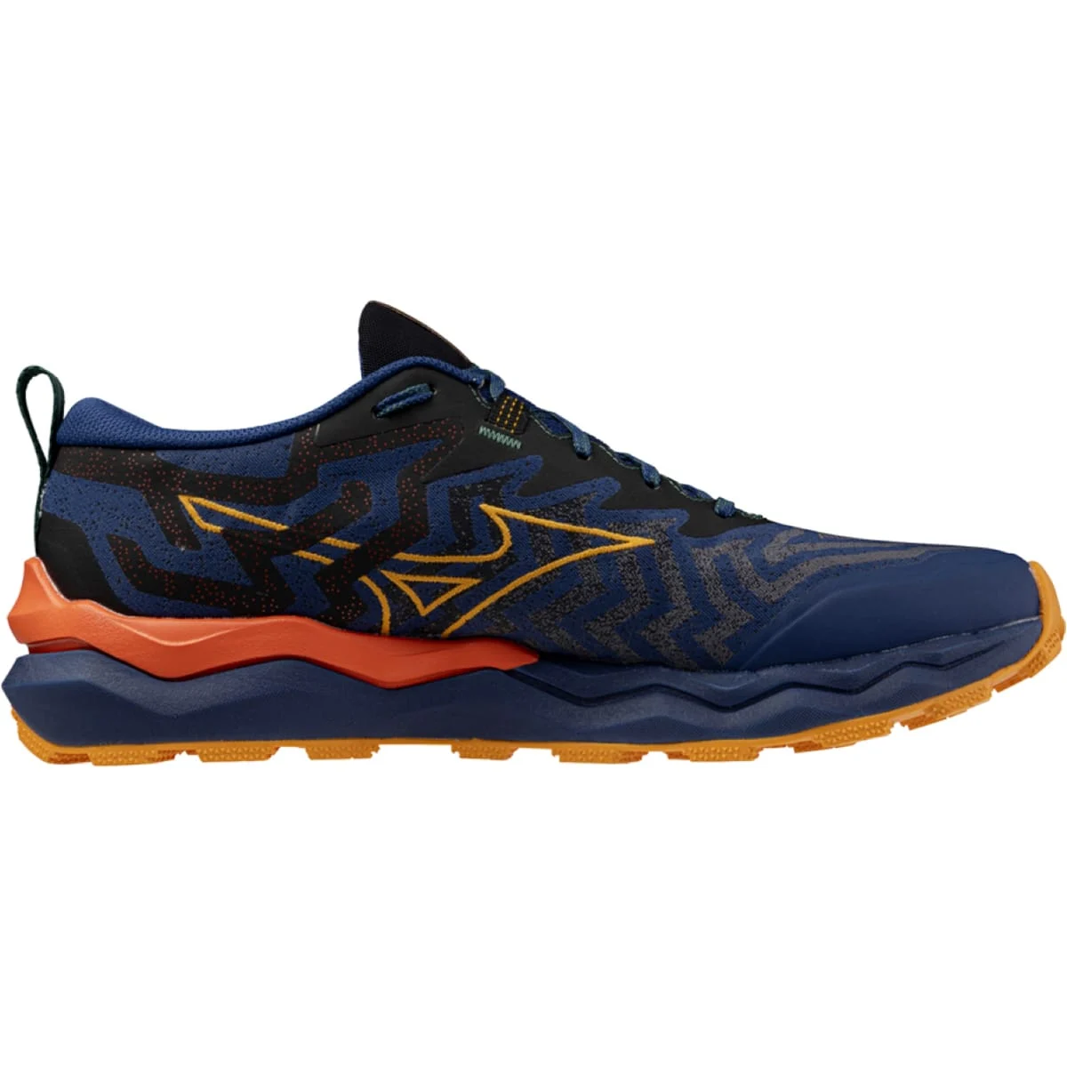 MIZUNO WAVE DAICHI 8 ESTATE BLUE/APRICOT/SPICY ORANGE  - Trail running shoes