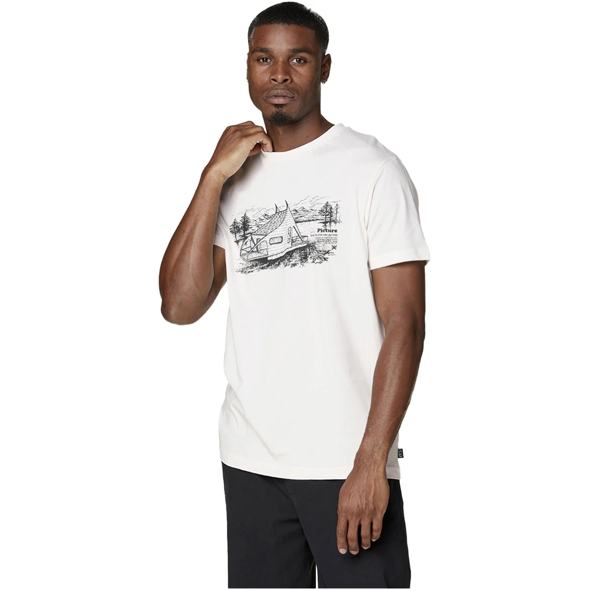 PICTURE D&S BOATHOUSE TEE NATURAL WHITE  - T-shirt