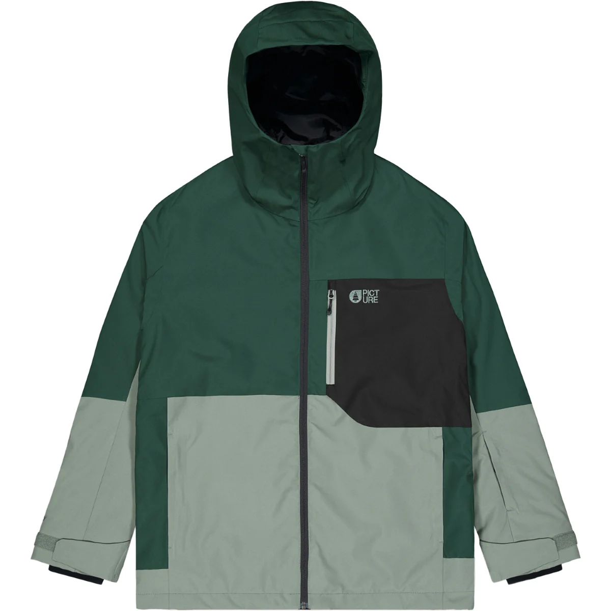 PICTURE NITRIC JACKET PONDEROSA PINE LAUREL- WREATH BLACK  - Ski jacket