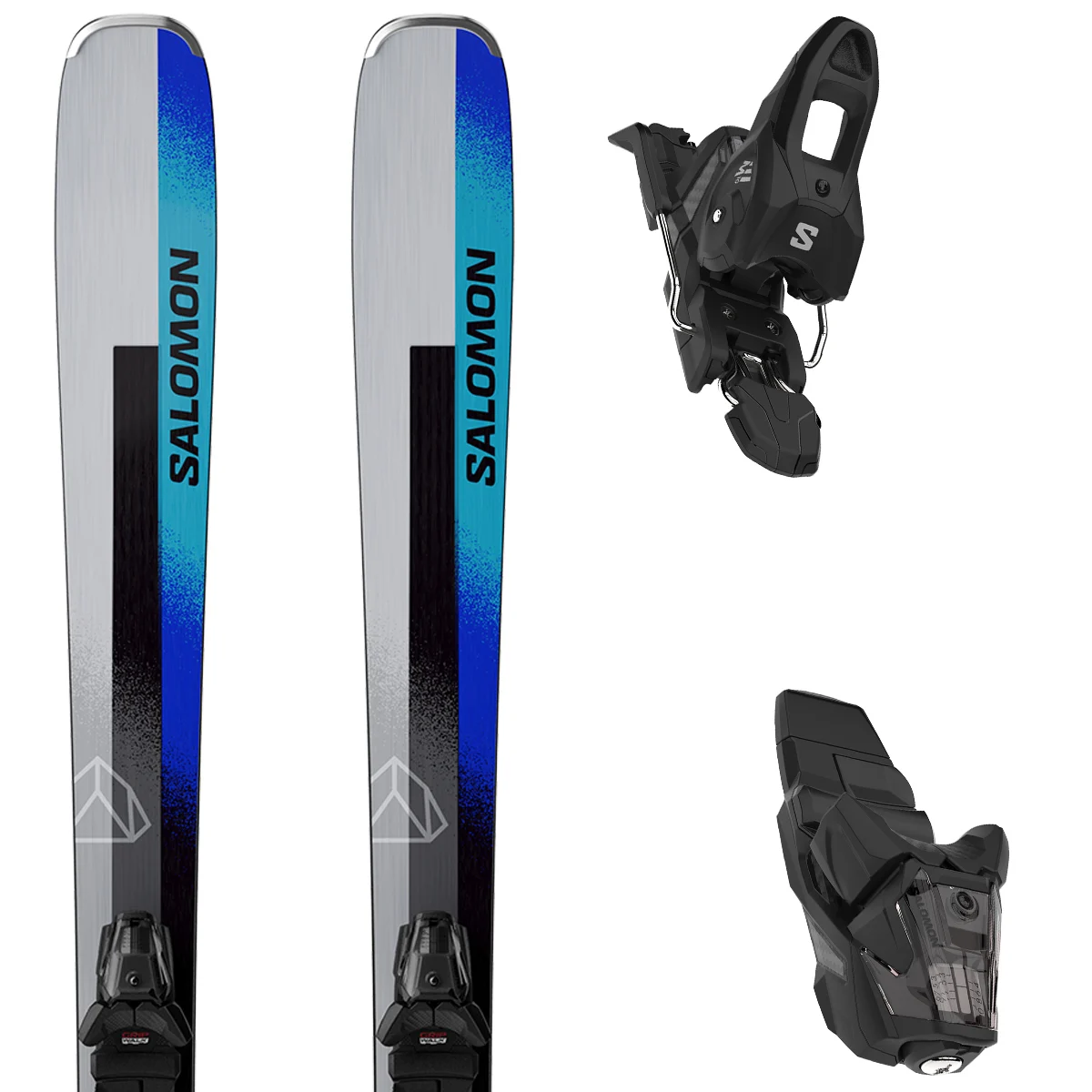 SALOMON STANCE 80 + M10 GW SILVER / TURQUOISE / RACE BLUE  - Alpine ski set