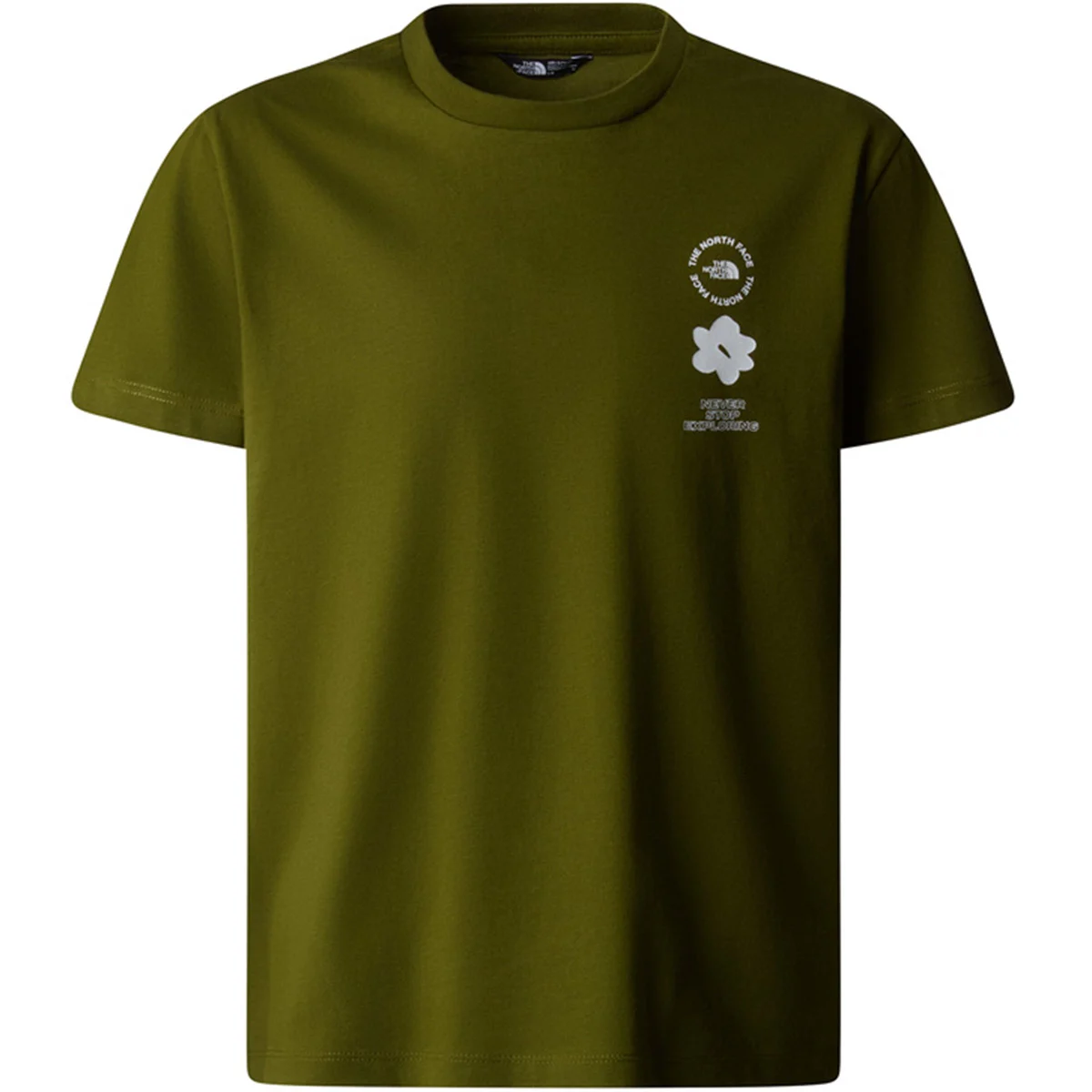 THE NORTH FACE G FLOWER GRAPHIC RELAXED S/S TEE FOREST OLIVE  - T-shirt