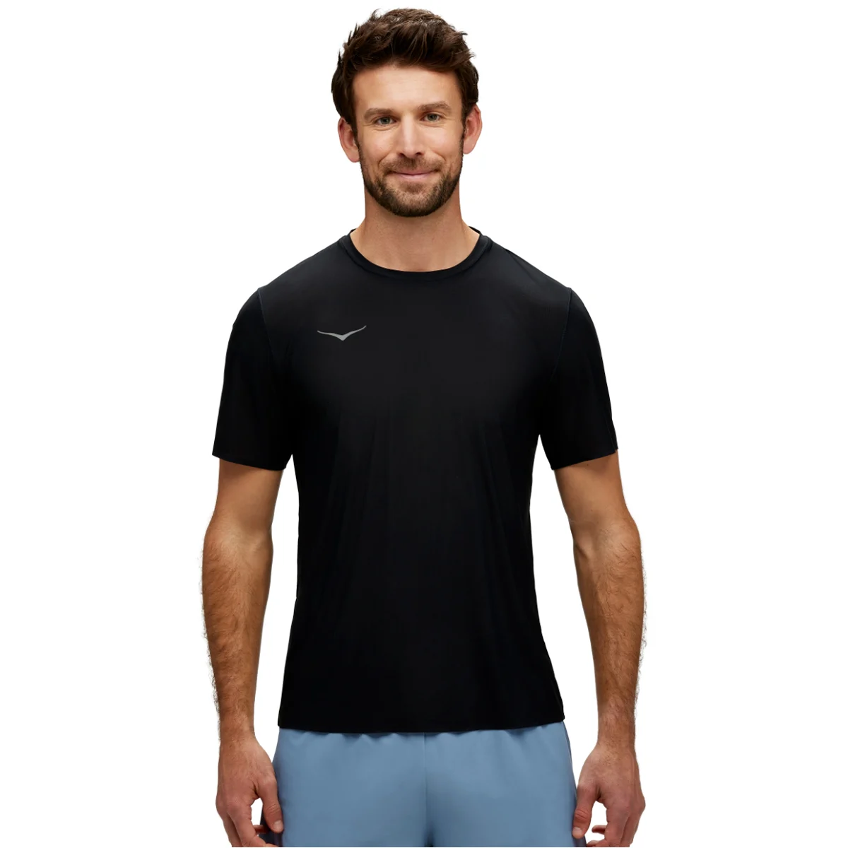 HOKA ONE ONE AIROLITE RUN SHORT SLEEVE BLACK  - Trail running T-shirt