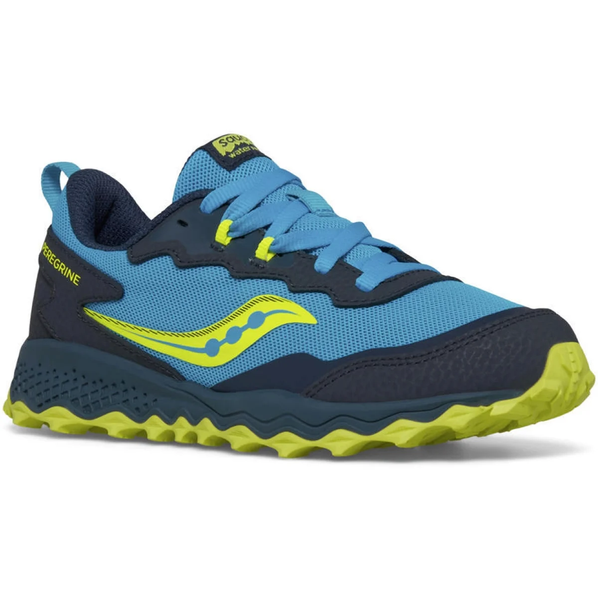 SAUCONY PEREGRINE KDZ NAVY/CITRON  - Trail running shoes