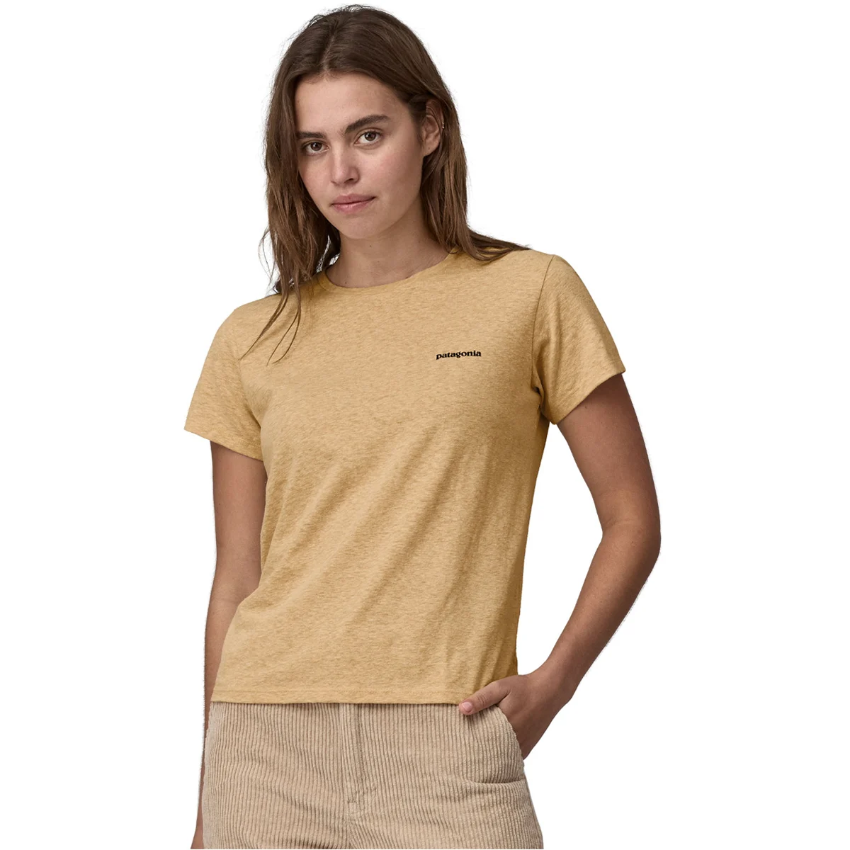 PATAGONIA W'S P-6 LOGO RESPONSIBILI-TEE BEESWAX TAN  - T-shirt