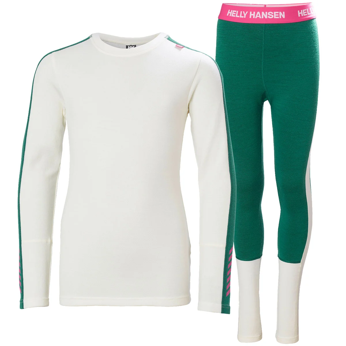 HELLY HANSEN JR LIFA MERINO MIDWEIGHT SET EMERALD - Thermal set