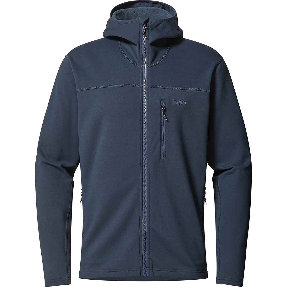 HAGLÖFS ROSSON MID HOOD M TARN BLUE  - Ski touring ski fleece jacket