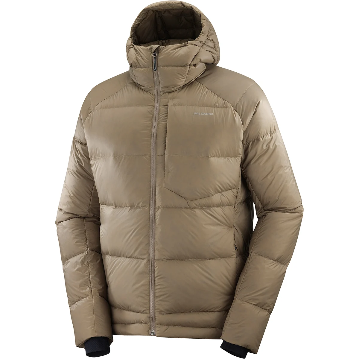 SALOMON OUTLINE DOWN HOODED JACKET SHITAKE  - Ski down jacket