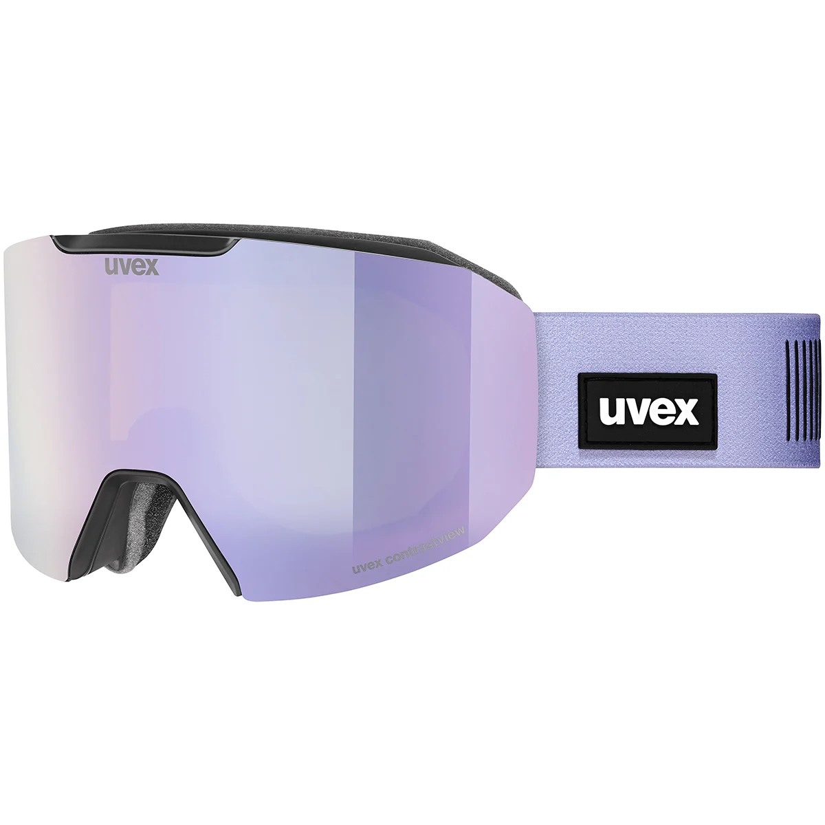 UVEX EVIDNT ATTRACT S BLACK MATT/MIRROR LAVENDER  - Ski goggles