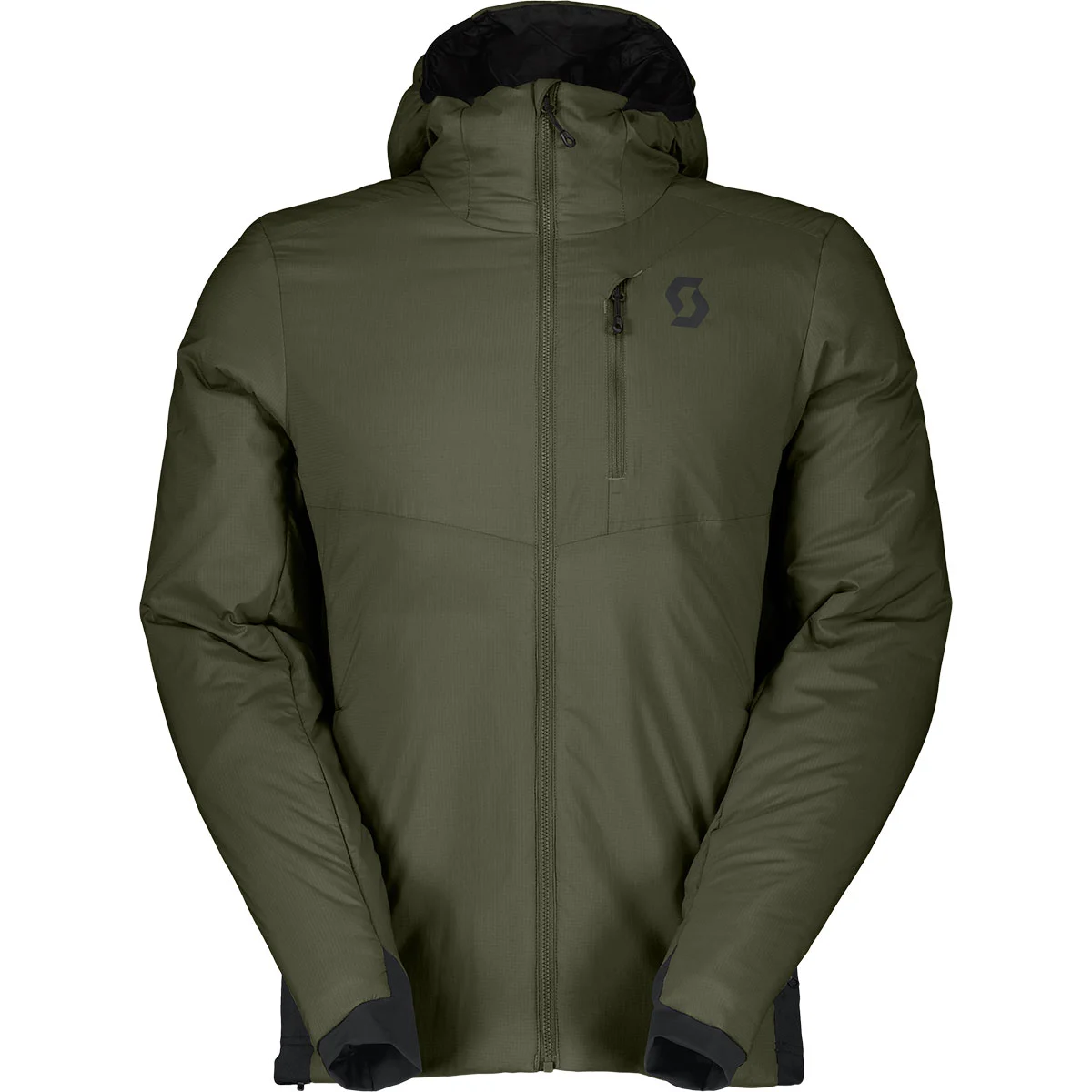 SCOTT INSULOFT LIGHT M'S HOODY DOUGLAS GREEN/BLACK  - Ski down jacket