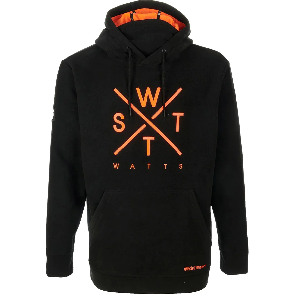 WATTS XTRACK JR BLACK / FLUO ORANGE  - Fleece sweatshirt