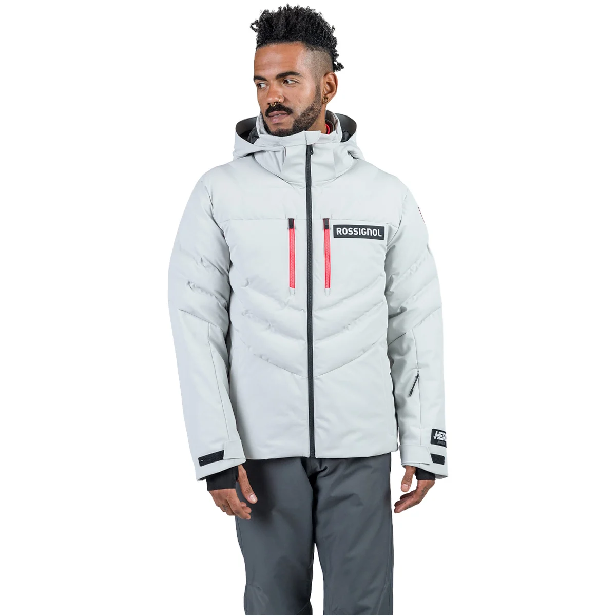ROSSIGNOL HERO BLACKSIDE PUFFY JACKET SOFT GREY  - Ski jacket