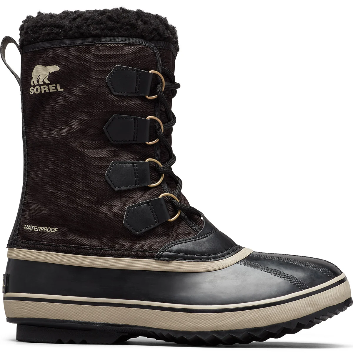 SOREL 1964 PAC NYLON WATERPROOF BLACK/ANCIENT FOSSIL  - Winter boot