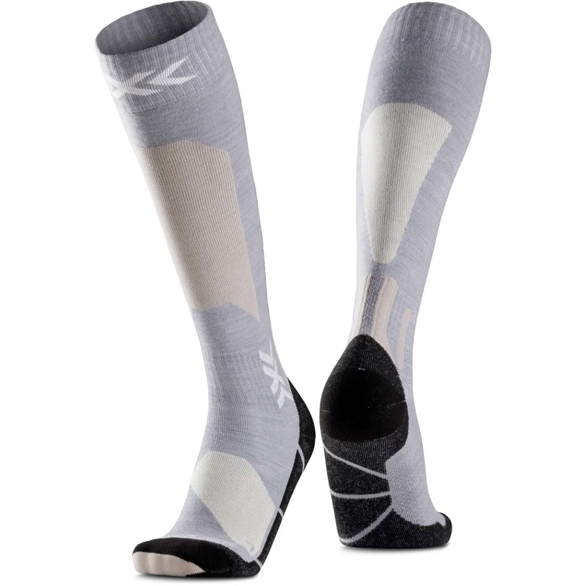 X-SOCKS SKI DISCOVER MERINO OTC SEAL GREY/LIGHT SAND  - Ski socks