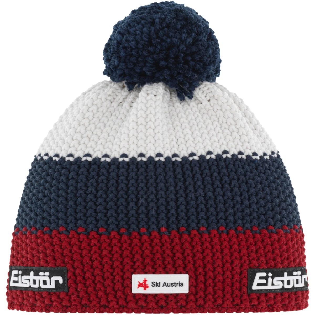 EISBÄR STAR POMPON MÜ SKA RED/NAVY/WHITE  - Ski beanie