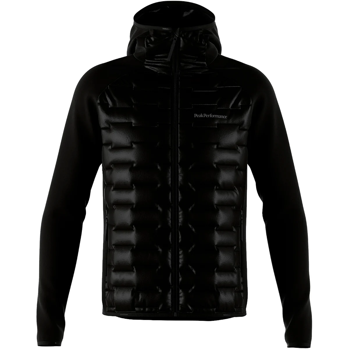 PEAK PERFORMANCE M ARGON HYBRID HOOD BLACK  - Ski down jacket