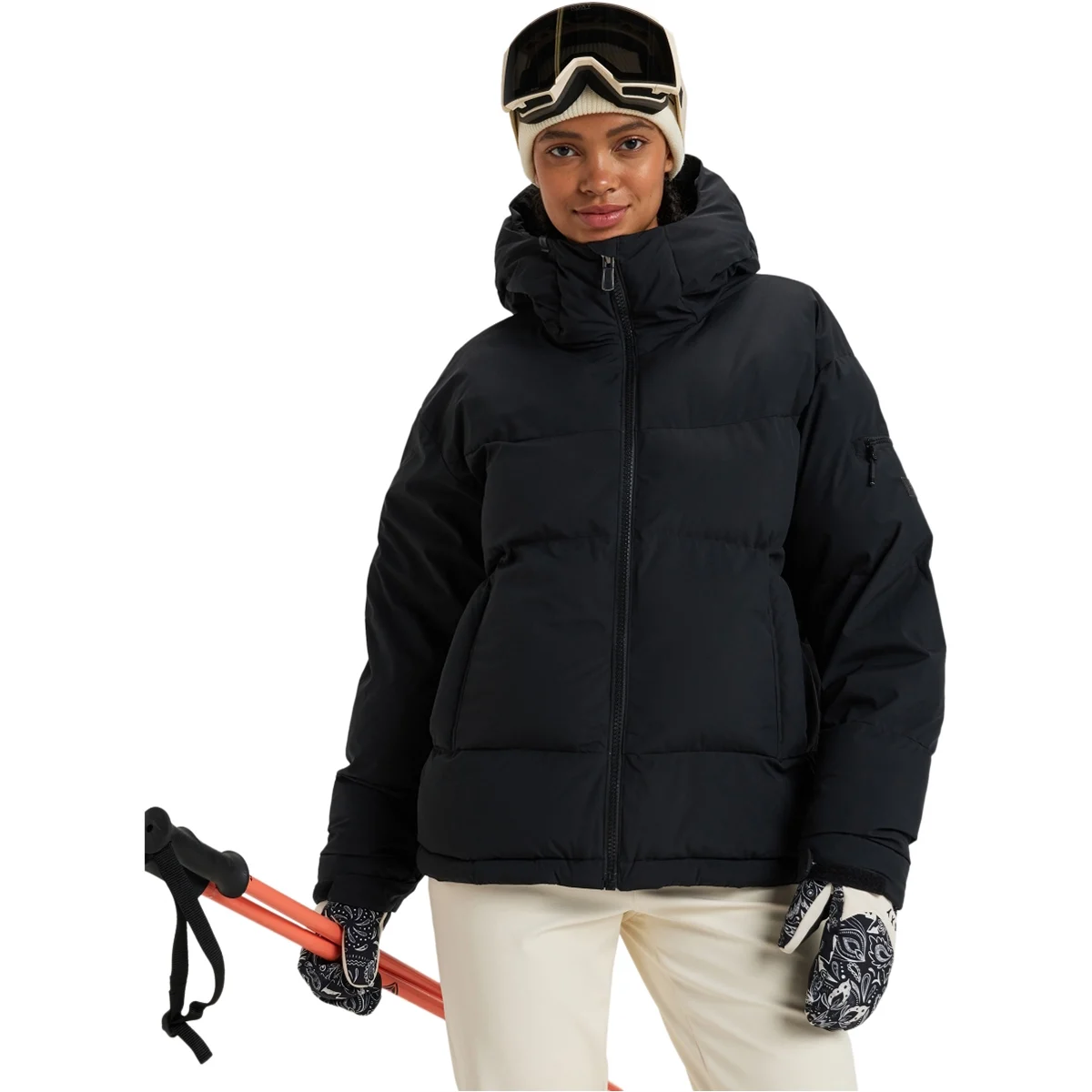 ROXY ALOFTED PUFFY TRUE BLACK  - Ski jacket