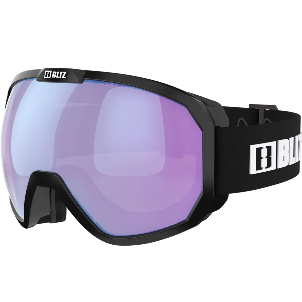 BLIZ CHARGE OTG MATT BLACK W WHITE LOGO/LIGHT ORANGE&BLUE  - Ski goggles