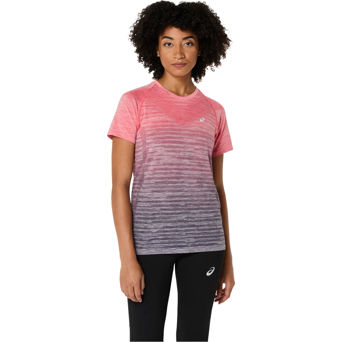 ASICS SEAMLESS SS TOP W CORAL REEF/GREYISH PURPLE  - Running T-shirt