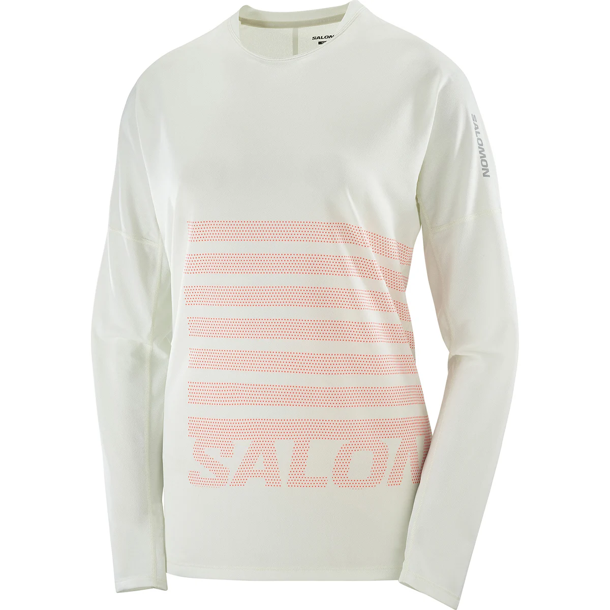 SALOMON SENSE AERO LS TEE GFX W ICICLE/NEON FLAME  - Trail running T-shirt