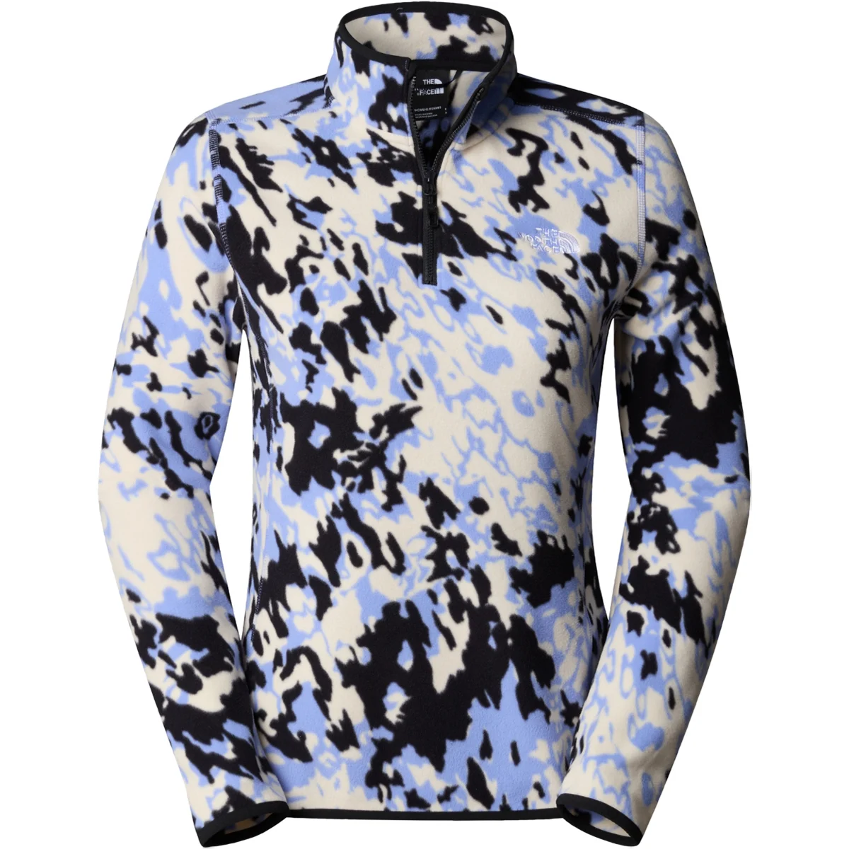 THE NORTH FACE W 100 GLACIER PRINTED 1/4 ZIP VIRTUAL BLUE TRAIL GRID  - Fleece sweatshirt