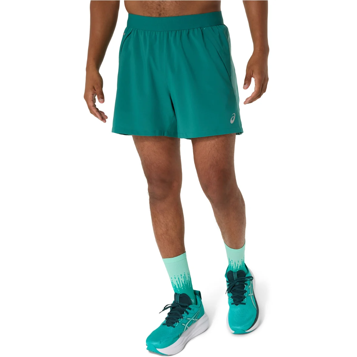 ASICS ROAD 5IN SHORT RAINY LAKE/LIGHT TEAL  - Running shorts