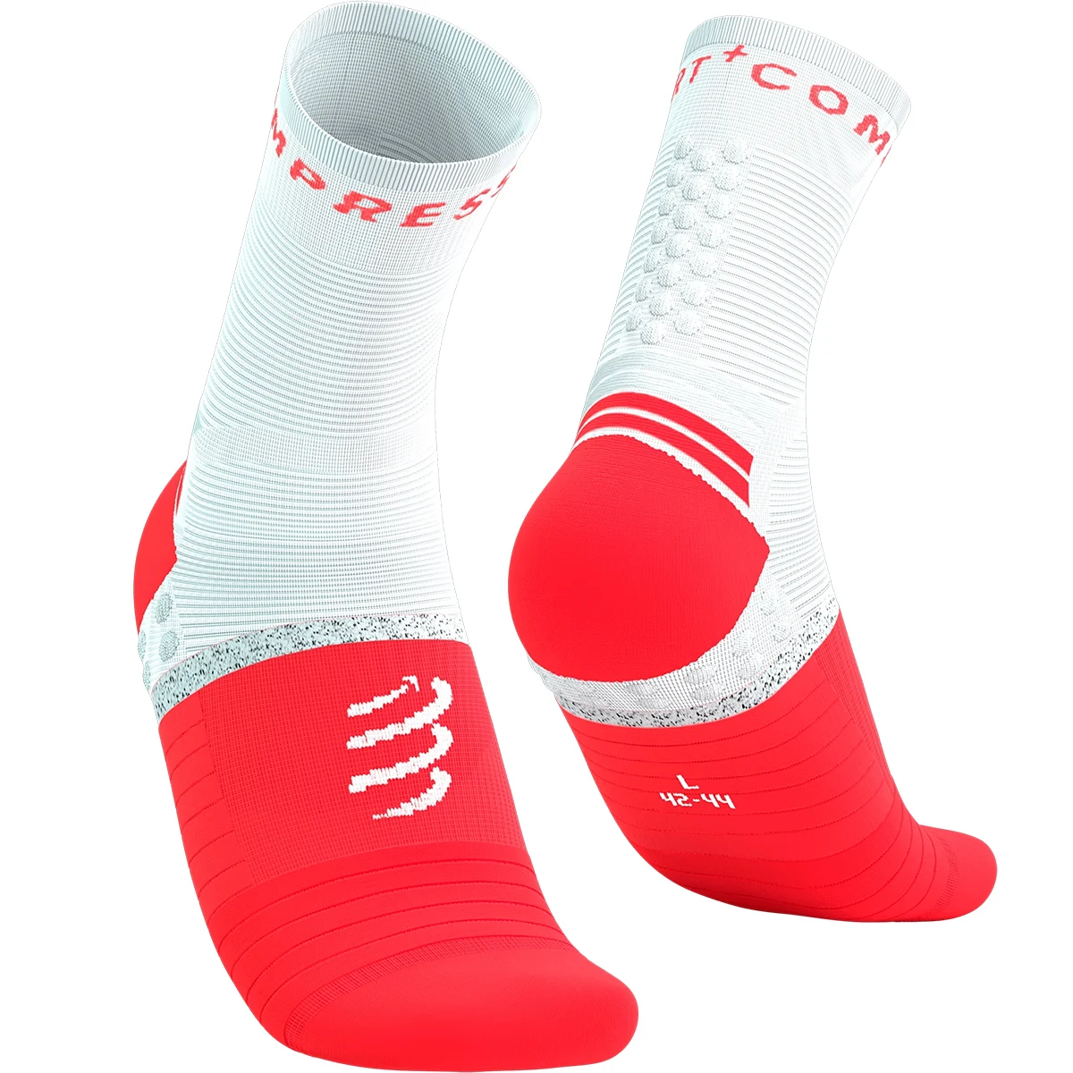 COMPRESSPORT PRO MARATHON SOCKS V2.0 FLUO RED/WHITE  - Running socks