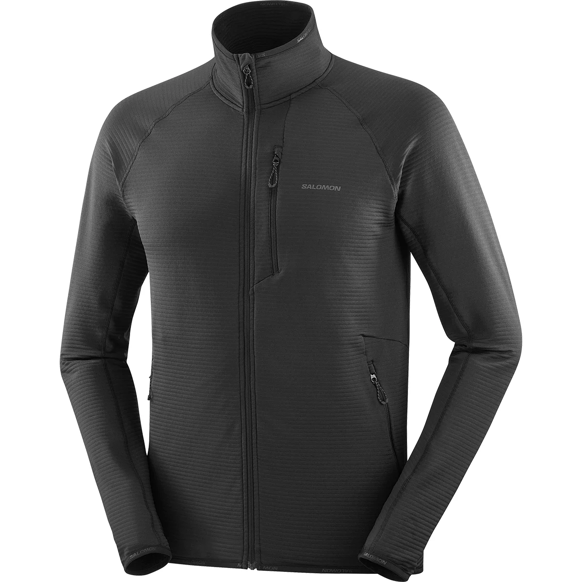 SALOMON SNTIAL LIGHTWARM FZ DEEP BLACK  - Hiking fleece jacket