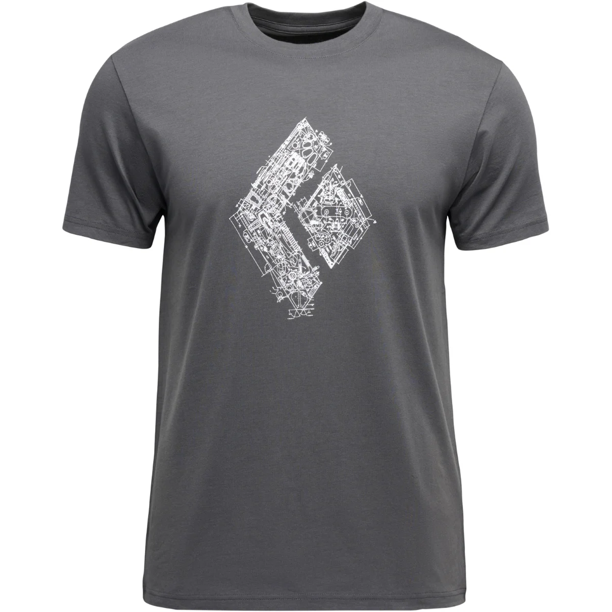 BLACK DIAMOND ENGINEERED DIAMOND SS TEE ANTHRACITE  - Climbing T-shirt