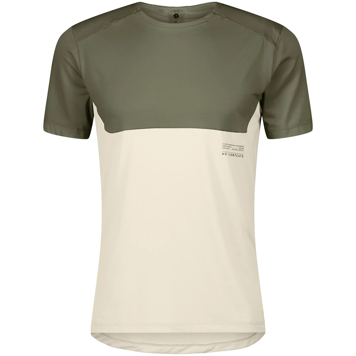 SCOTT TEE M'S ENDURANCE TECH SS HAY GREEN/COTTON WHITE  - Trail running T-shirt
