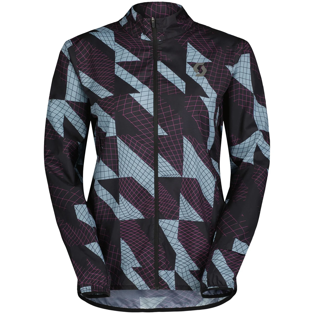 SCOTT JACKET W ENDURANCE TECH WB BLACK/MORNING BLUE  - Trail running jacket