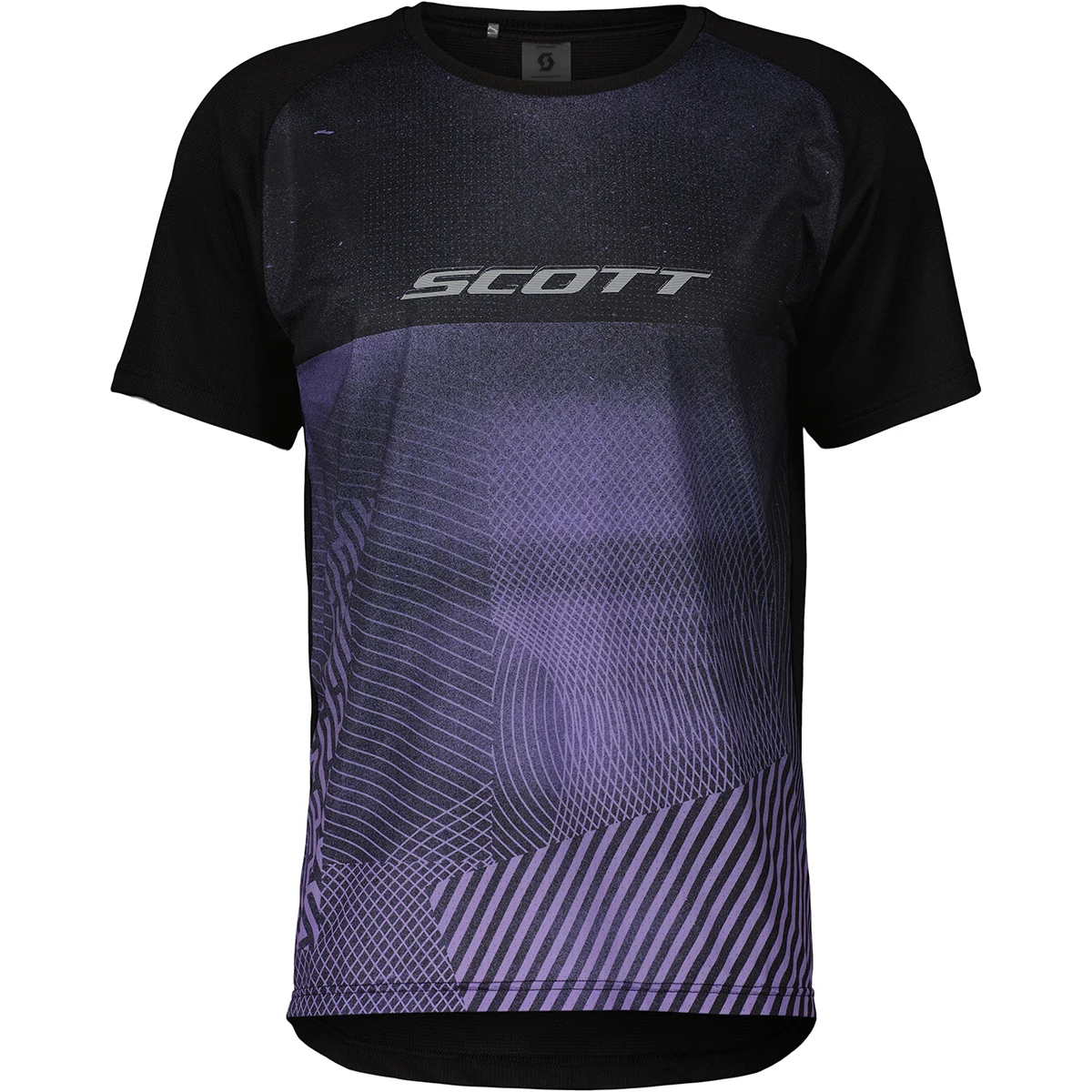 SCOTT TEE M'S TRAIL TUNED SS BLACK/SWISH PURPLE  - Mountain bike jersey